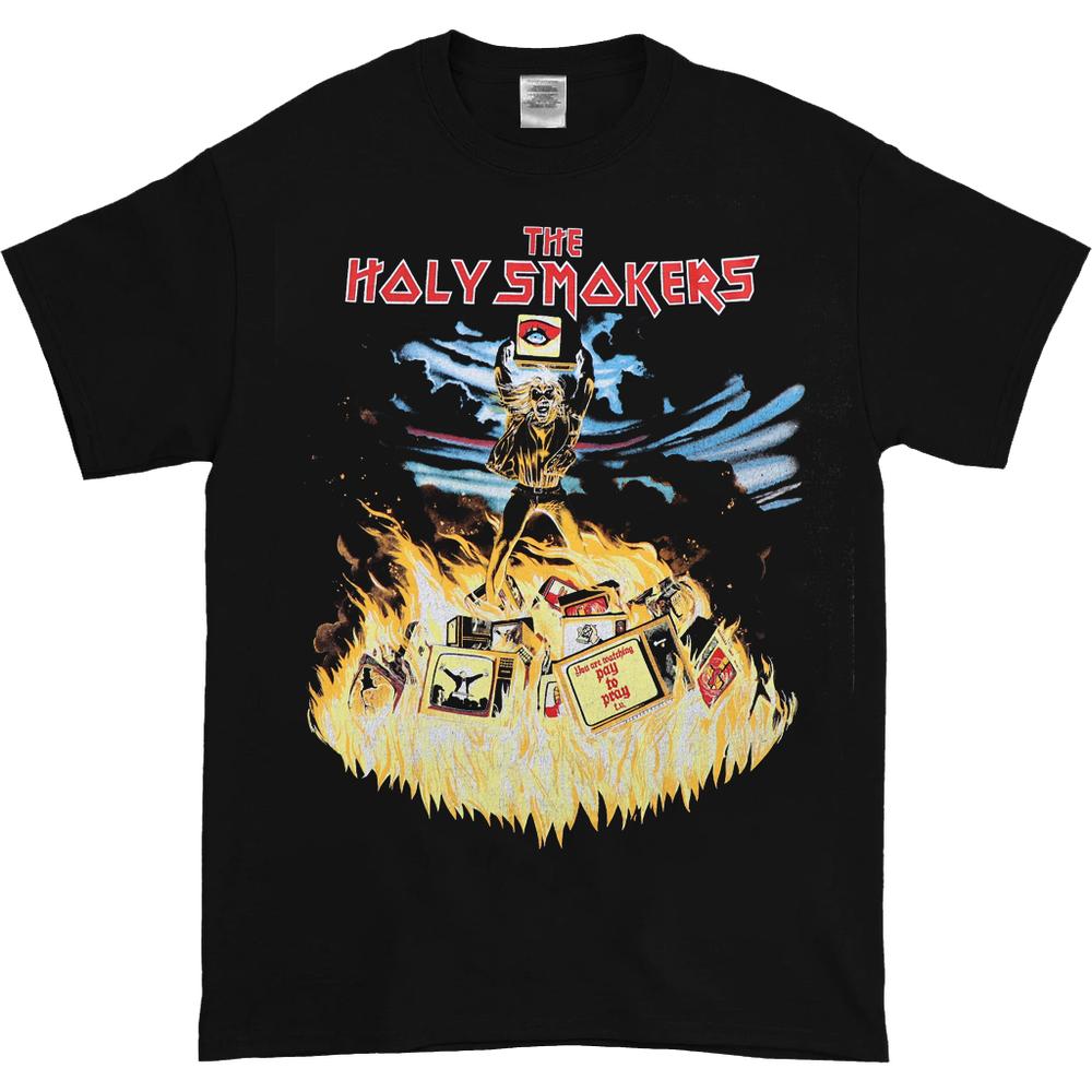 

Черная рубашка Iron Maiden Holy Smokers Secret Show 1990, двусторонняя футболка унисекс