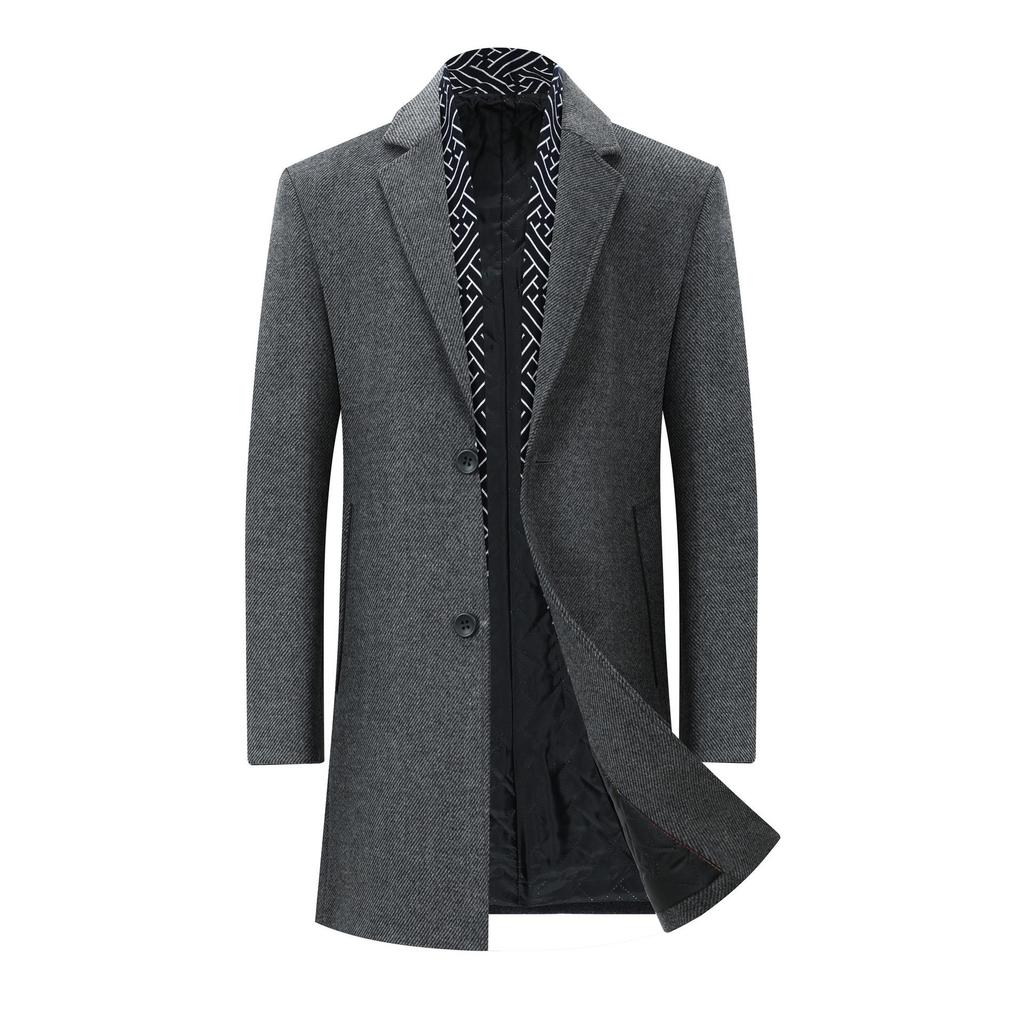 2025 Men's Wool Trench Coat: Autumn/Winter Mid-Length Business Casual