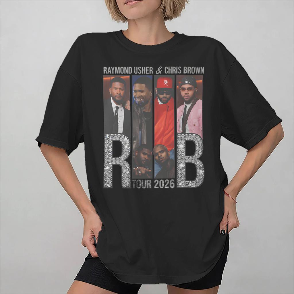 Graphic Printing Chris Brown Ushers RB Tour 2026 T Shirt for Unisex Women Pure Cotton Tshirts Short Sleeve Clothing