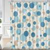 1pc blue round pattern shower curtain with hooks, bathroom partitions, bathroom accessories, home decoration