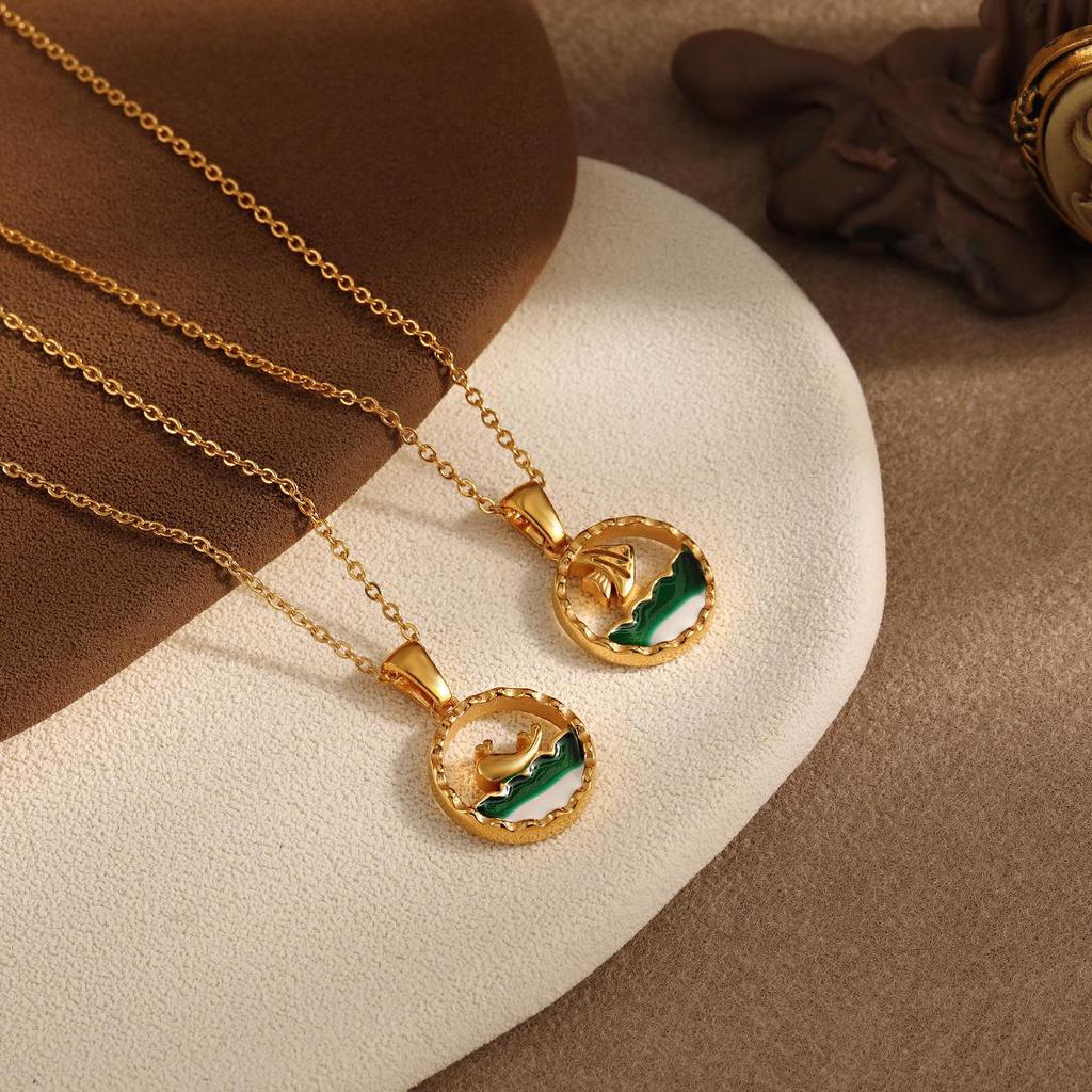 Stylish Ocean Series Necklace: Korean Ins Style Titanium Steel Whale Pendant Jewelry