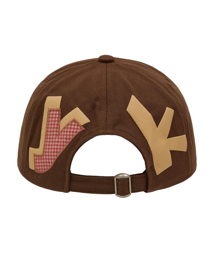WAIKEI Yk Check Applique Ball Cap Brown
