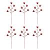 6Pieces Heart Stem Picks Love Heart Artificial Flower Ornaments for Valentine's Day And Wedding Decorations