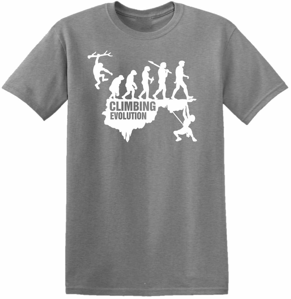 Evolution Of Rock Climbing T Shirt Mountain Climber Cliff Holiday Birthday Top
