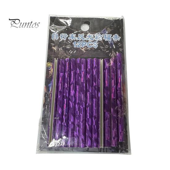 Colorful Wheel Decoration Reflector 12Pcs Bicycle Spoke Skins Wraps Night Riding Universal Easy Bike Accessories To Install Road Mountain Reflectors