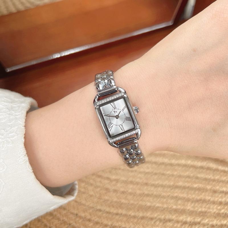 Bracelet Black Gold Watch Ladies Small Dial Square Diamond Women S Watch Roman Retro Light Luxury Trade