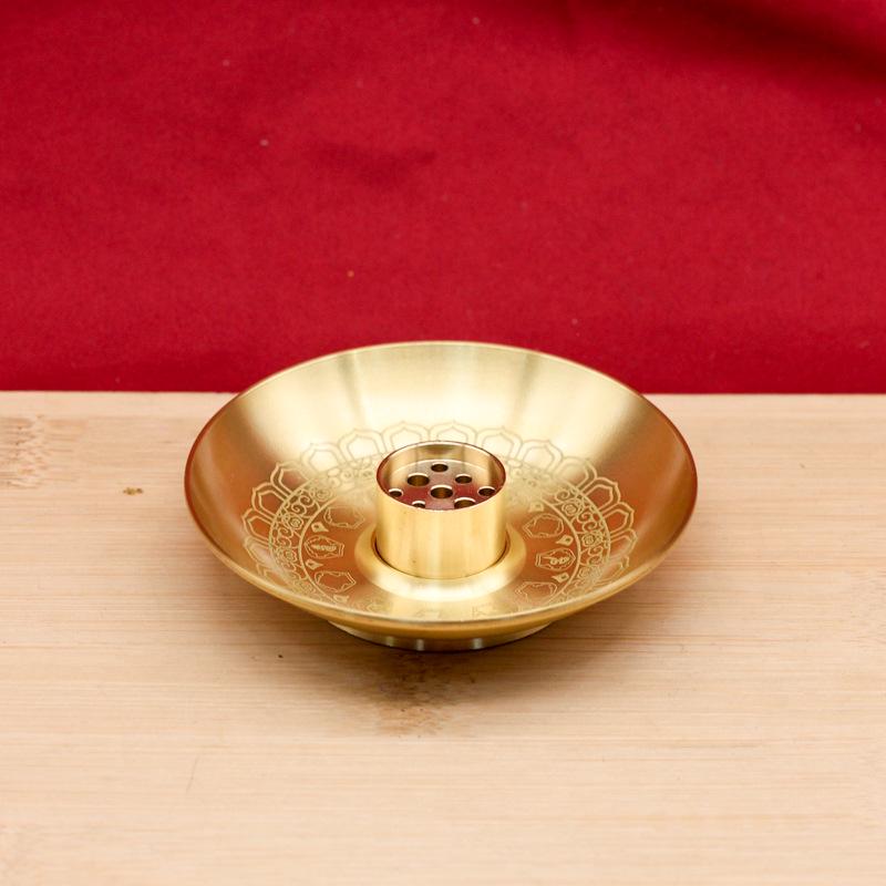 Brass Gourd Incense Burner & Holder with Lotus Design for Stick Incense, Home Worship, and Meditation