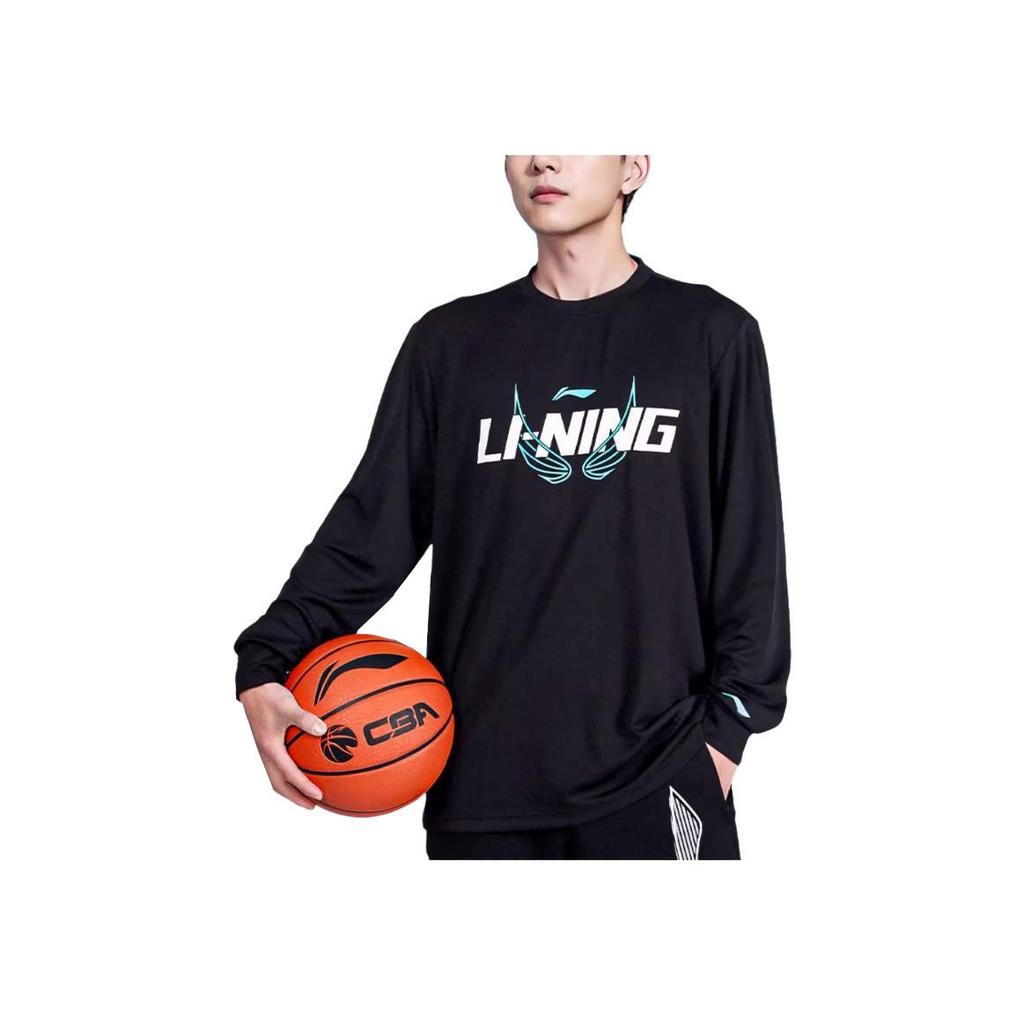 Li Ning Sports Running Fitness Training Long Sleeve T-Shirt Men Tops Black YTLU025-1