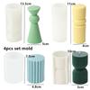 3D DIY Shell candle silicone mold striped cylindrical Roman pillar candle silicone mold home decoration bear silicone mold