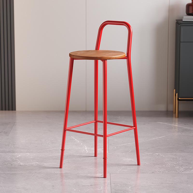 Nordic Iron Art Bar Stool with Backrest – Modern, Luxurious Design