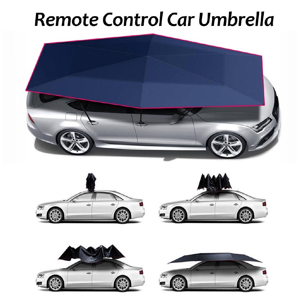 25W Automatic Remote Control Car Umbrella Tent Sun Shade Awning Shelter Cover SUV Truck Sun Shade Waterproof Fold Car Canopy Tent
