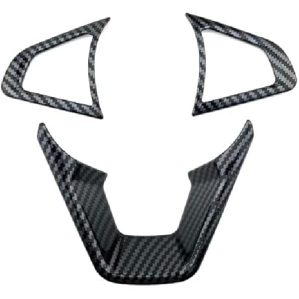 

3PCS Interior Accessories Carbon Fiber Color Decor Steering Wheel Button Frame Cover Trim For Ford Fusion 2013-2018 Edge 2015-2019