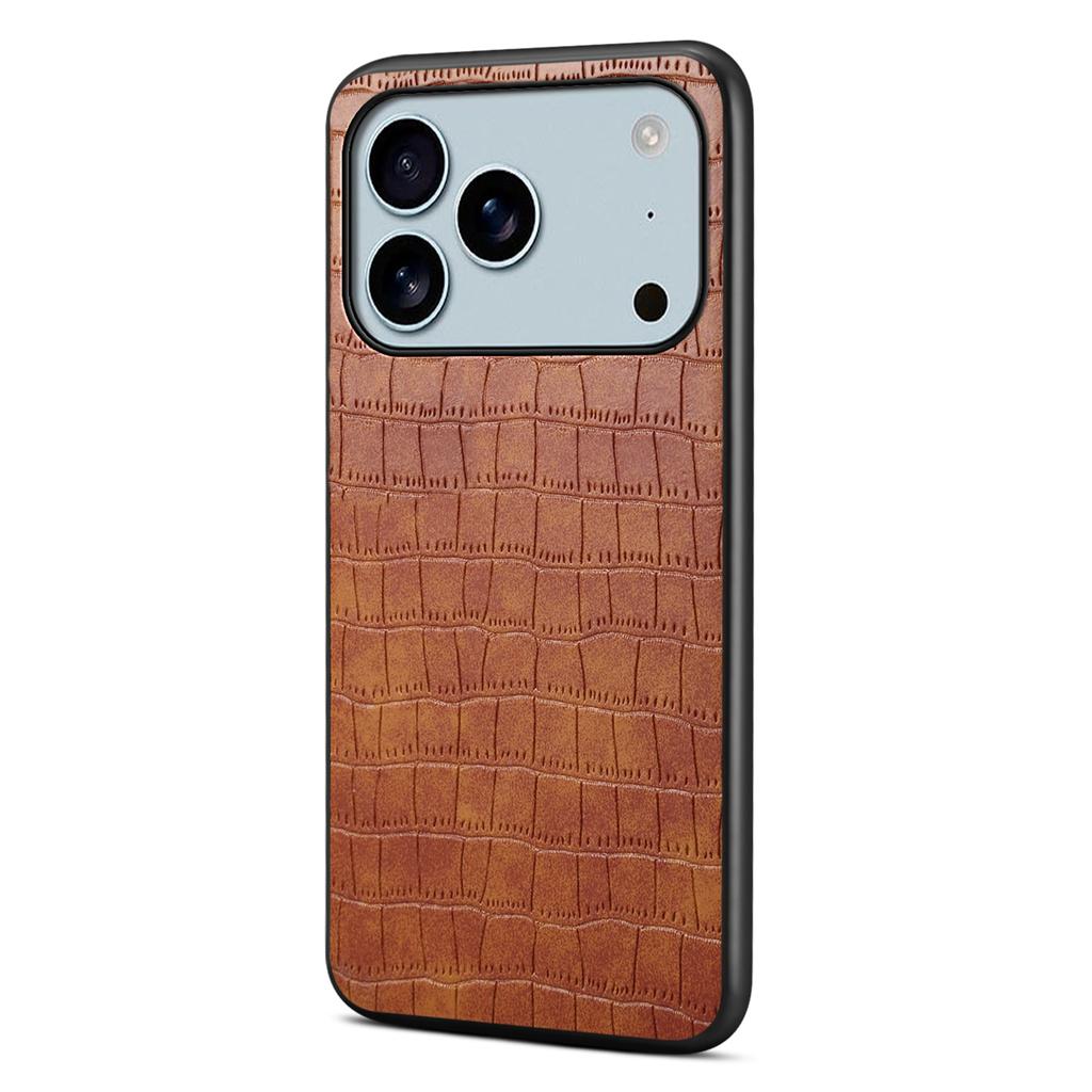 For iPhone 17 Pro Case Crocodile Texture Design Leather Slim Back Cover