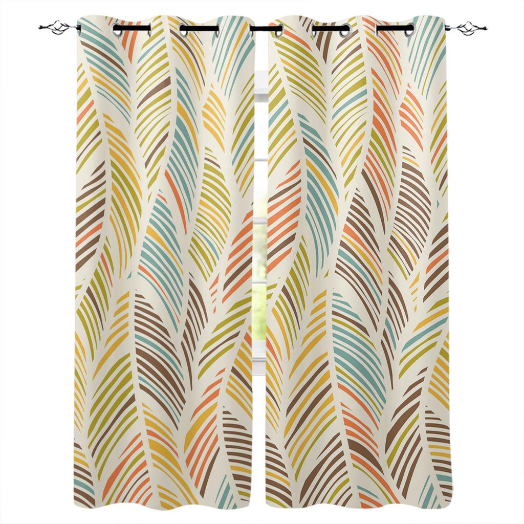 Rideaux de Fenêtre Aquarelle Bleue Panneaux de Rideaux de Cuisine Rideaux Décoration Intérieure pour Salon Rideaux pour Chambre à Coucher