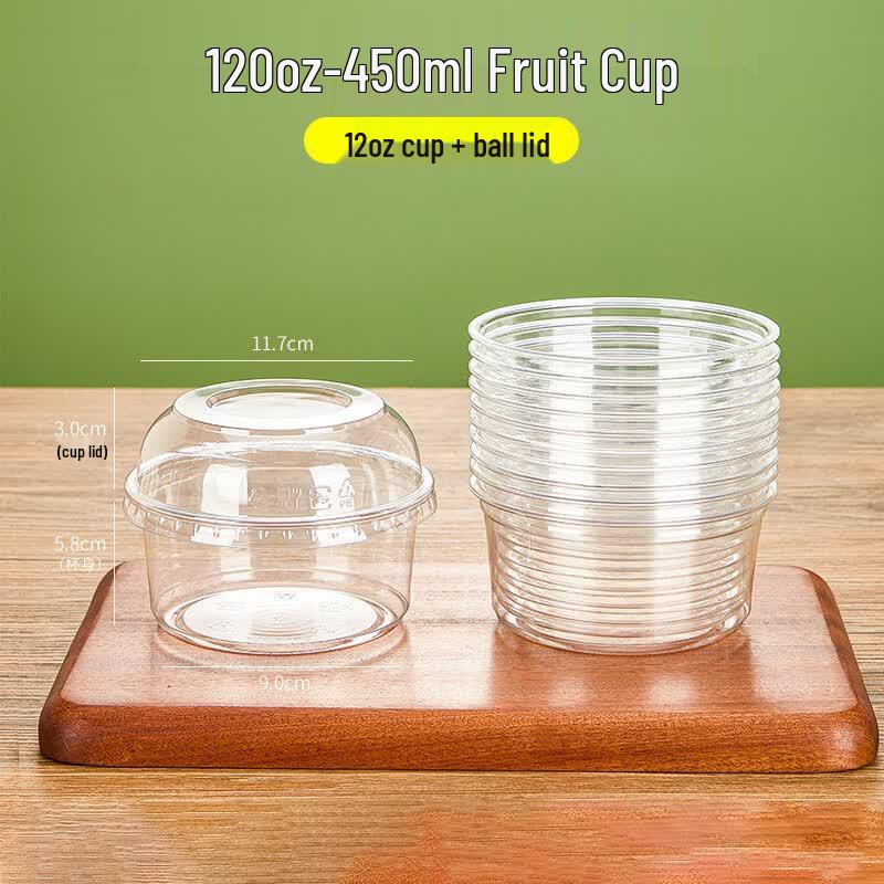 Disposable Clear Plastic Fruit Cups with Dome Lids