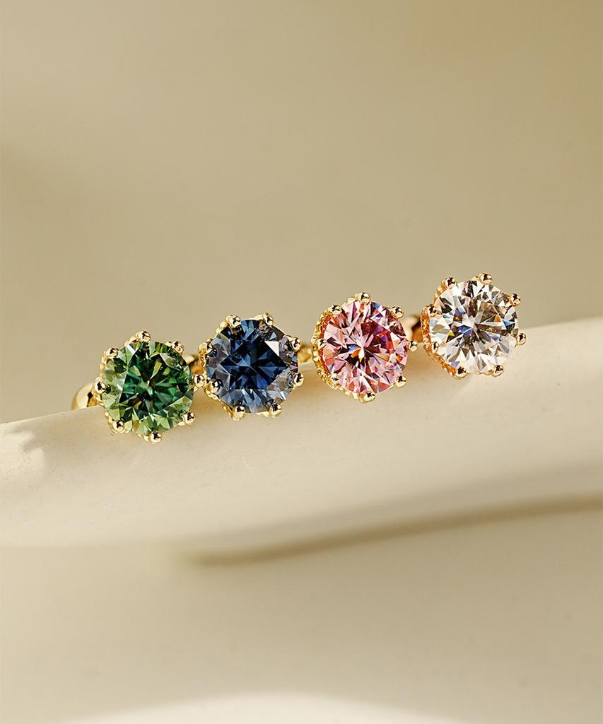 Minimalpiercing 14K Moissanite Diamond Queen Piercing Earrings