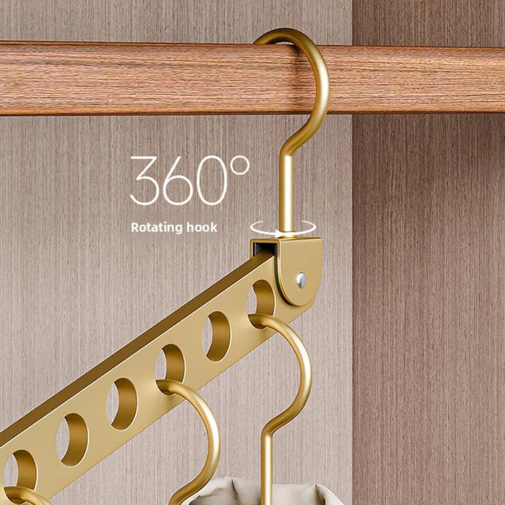 6/8 Holes Storage Rack for Clothe Hanger Organizer Foldable Rotatable Magic Metal Hangers Storage Rack Wardrobe Space Saver Hook