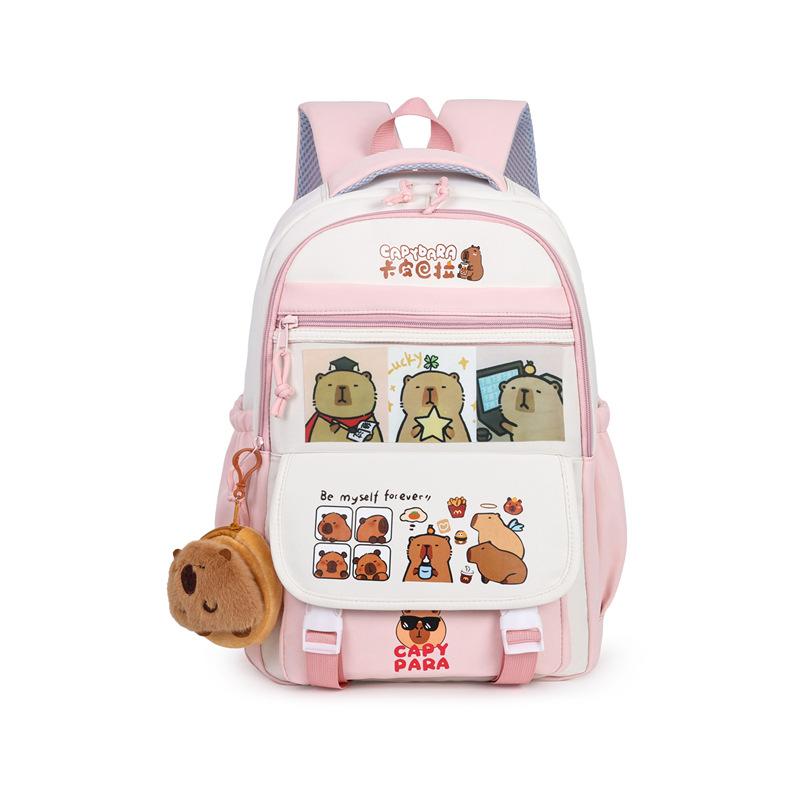 Cute Capybara Schoolbag for Junior High School Students with Primary School Students with Large Capacity Backpack for Students with Backpack