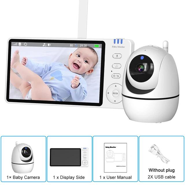 

5-дюймовый видеомонитор для помещений Мини-камеры видеонаблюдения для детей Защита безопасности Двусторонняя аудиосвязь Детская камера Дисплей температуры персидский сливовый