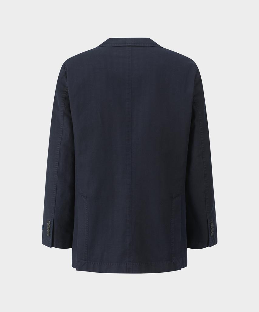 BROOKS BROTHERS Cotton Linen Herringbone Jacket (Navy) (Bbjsmmg101)