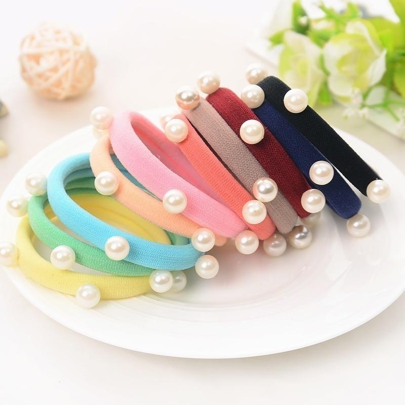 

Многим нравятся 10 шт. жемчужных базовых эластичных резинок для волос в корейском стиле, бесшовные кольца для полотенец, веревочные аксессуары для волос 10PCS разноцветный