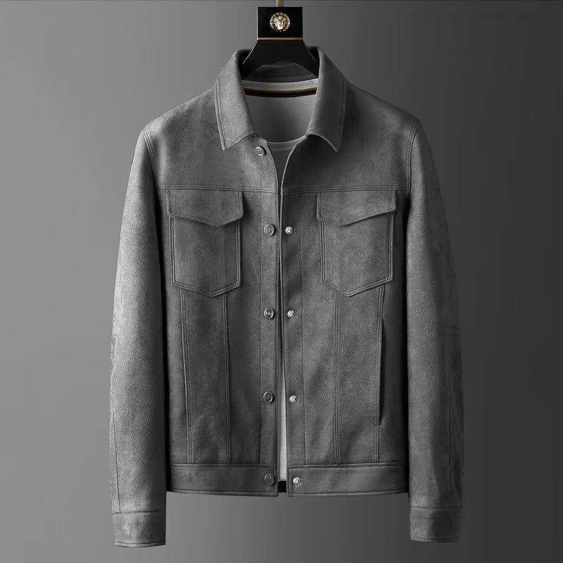 2023 Men's Suede Casual Jacket: Trendy, High-End, Stylish Spring & Autumn Attire