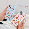 For iPhone 15 Silicone Case Cute Hello Bear Design Shockproof Phone Back Cover