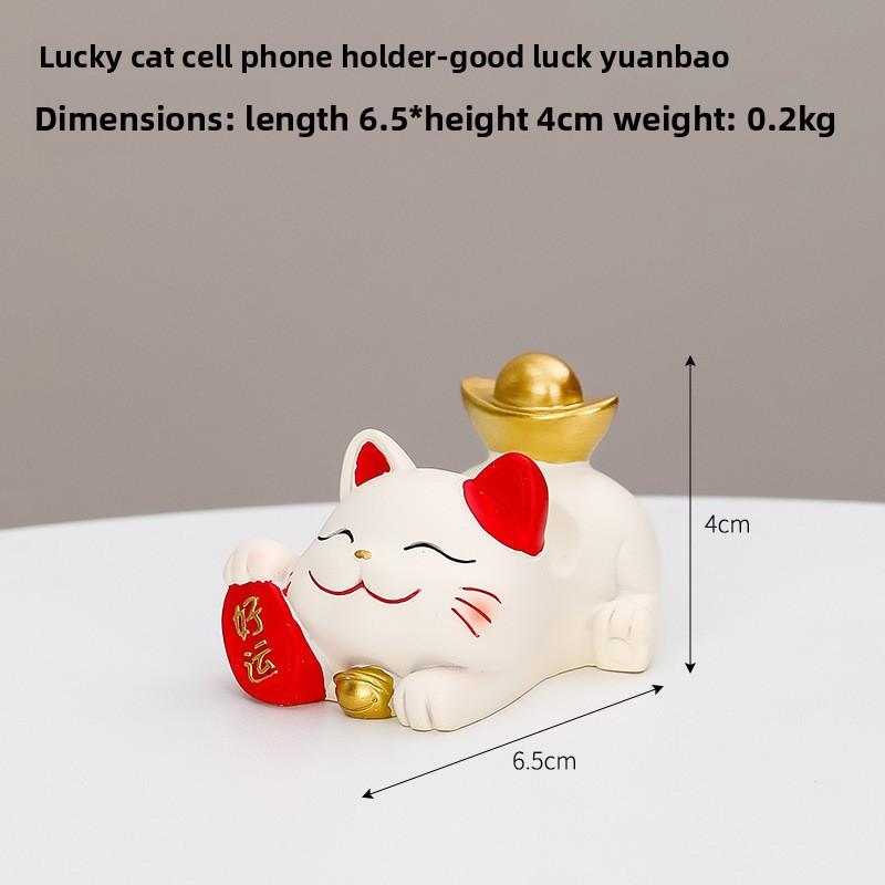 Cute Mobile Phone Stand Decoration Cute Maneki Neko Resin Office DeskCute Gift Decoration