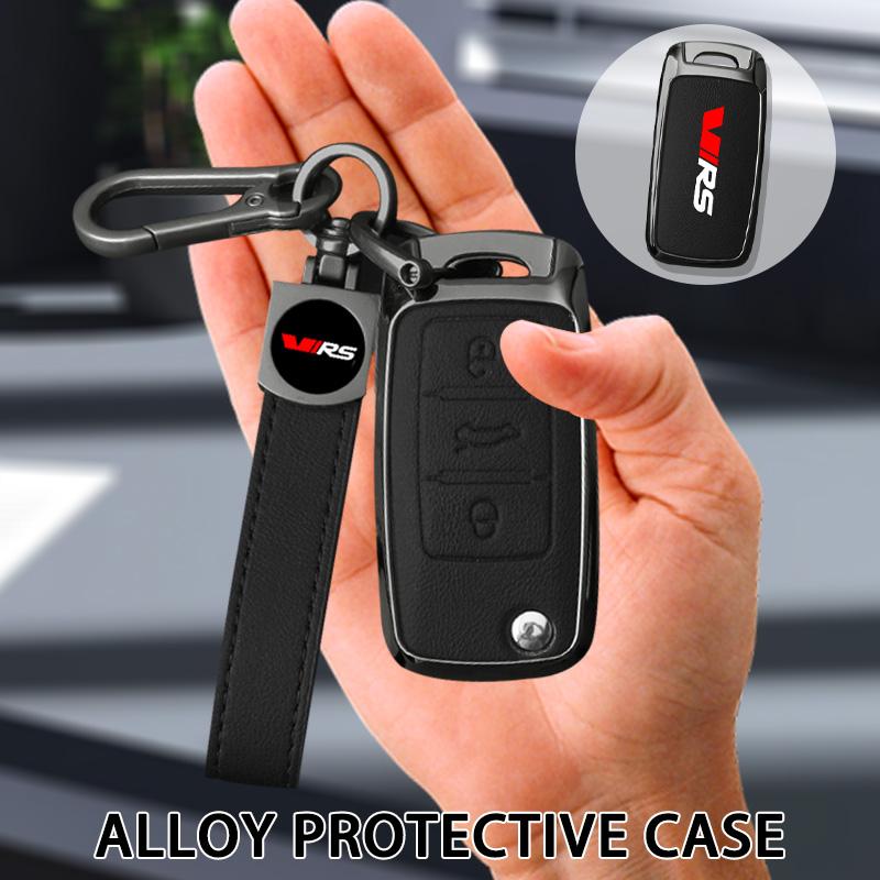 rmwpf7 Suitable for Skoda VIRS Fabia Kamiq Karoq Kodiaq Octavia Rapid Superb alloy car key case Leather car key guard accessory