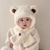 Baby hat and scarf combo, new autumn and winter model, cute and super adorable, thickened and warm ear-protecting hat for boys and girls2Set