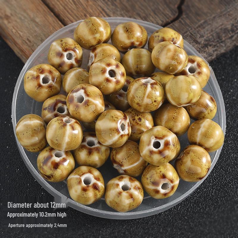 DIY Retro Ceramic Pumpkin Beads Bracelet Accessories - Handmade Jewelry Stringing & Weaving Materials