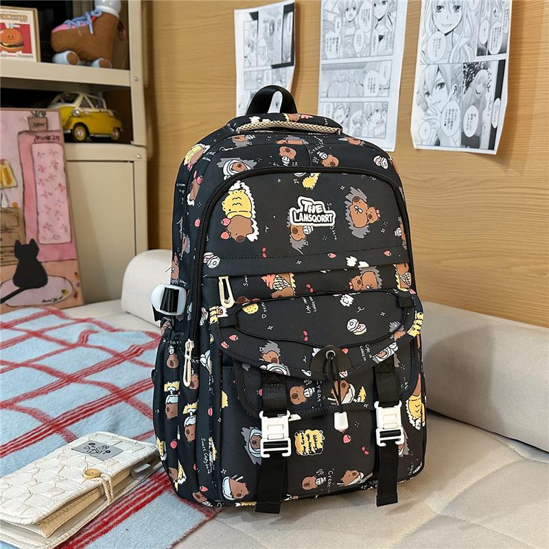 

Campus Student Schoolbag Women s Large Capacity Backpack Travel Backpack чорний