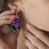 Clouds Fog Pattern PU Leather Earrings For Women Creative Fashion Water Drop Shape Dangle Earrings Double-sided Pattern Design Earring