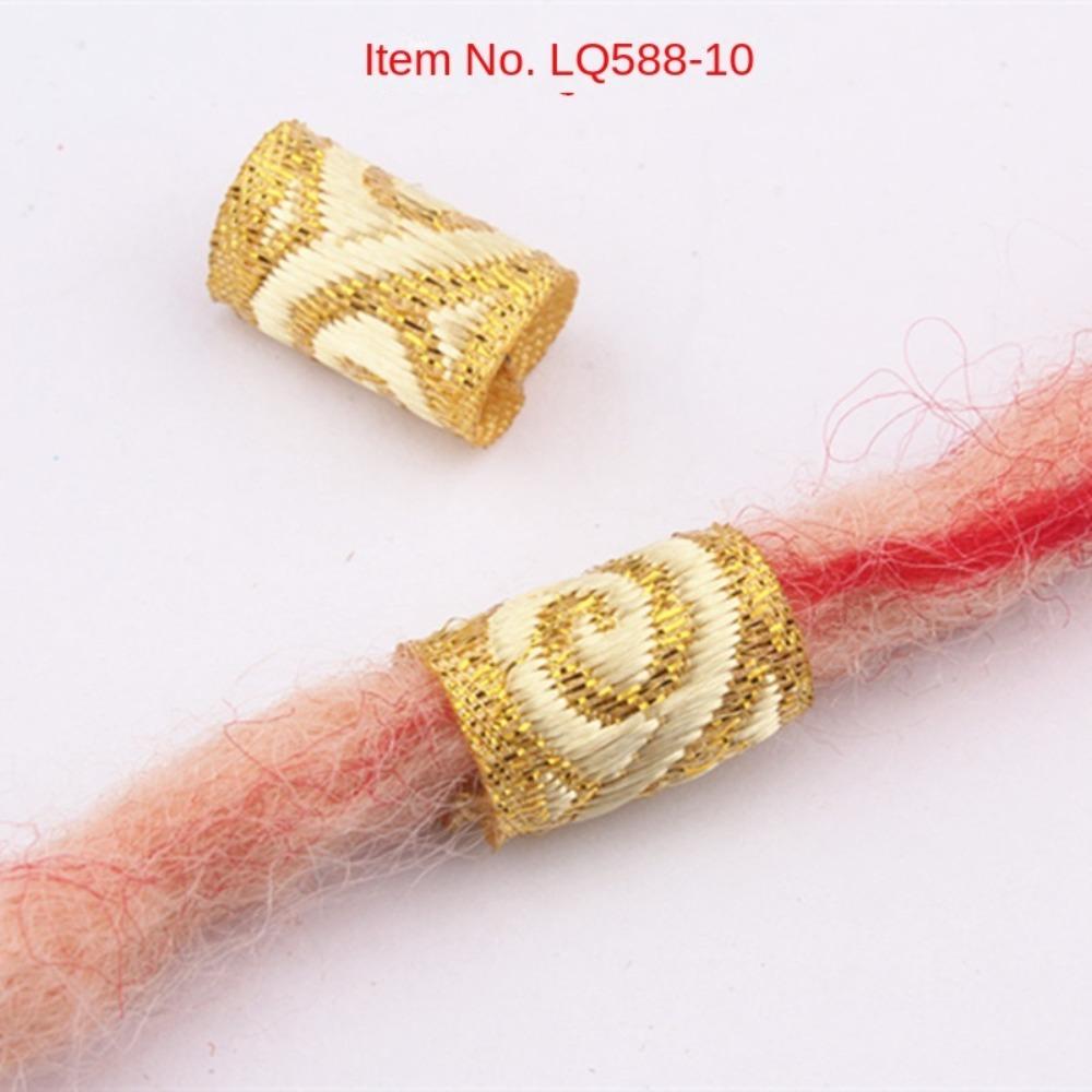 10Pcs/Set Hiphop Fabric Hair Braid Beads Mini Colorful Cloth Dreadlock Beads Clips Cuff   Men/Women