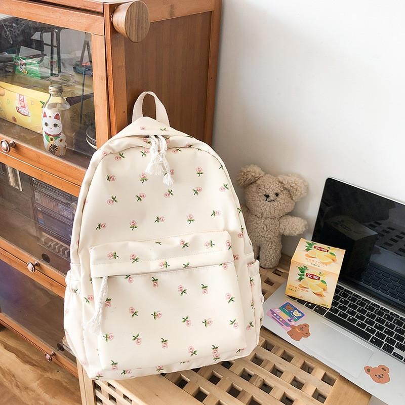 IELGY Small Fresh Art All-Match Casual Flower Backpack