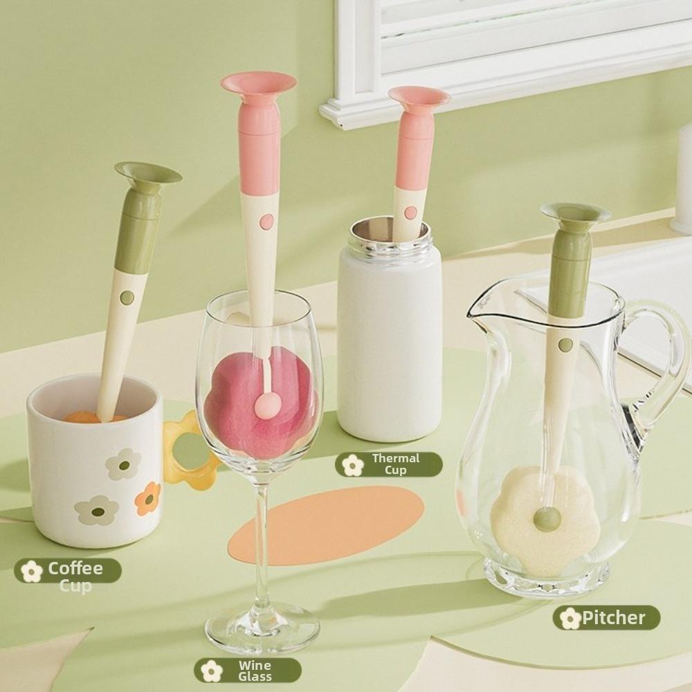 Hanging Long-Handled Brush Sponge Head Cup Cleaner Kitchen Accessories Straw Cup Brush Camping