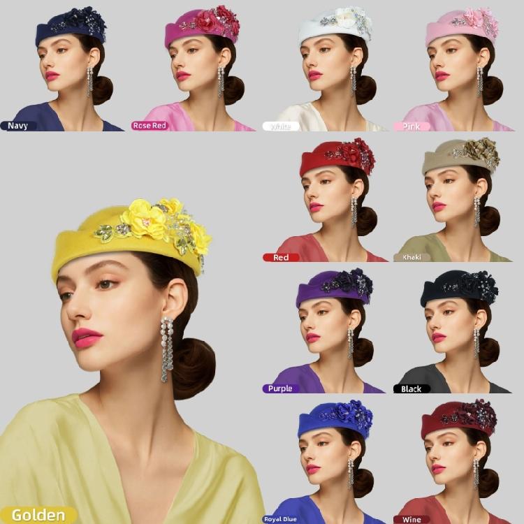 Classical Jeweled Beret Hat 11 Multicolor Choices Lightweight Construction Perfect For Travel Event And Casual Outfits