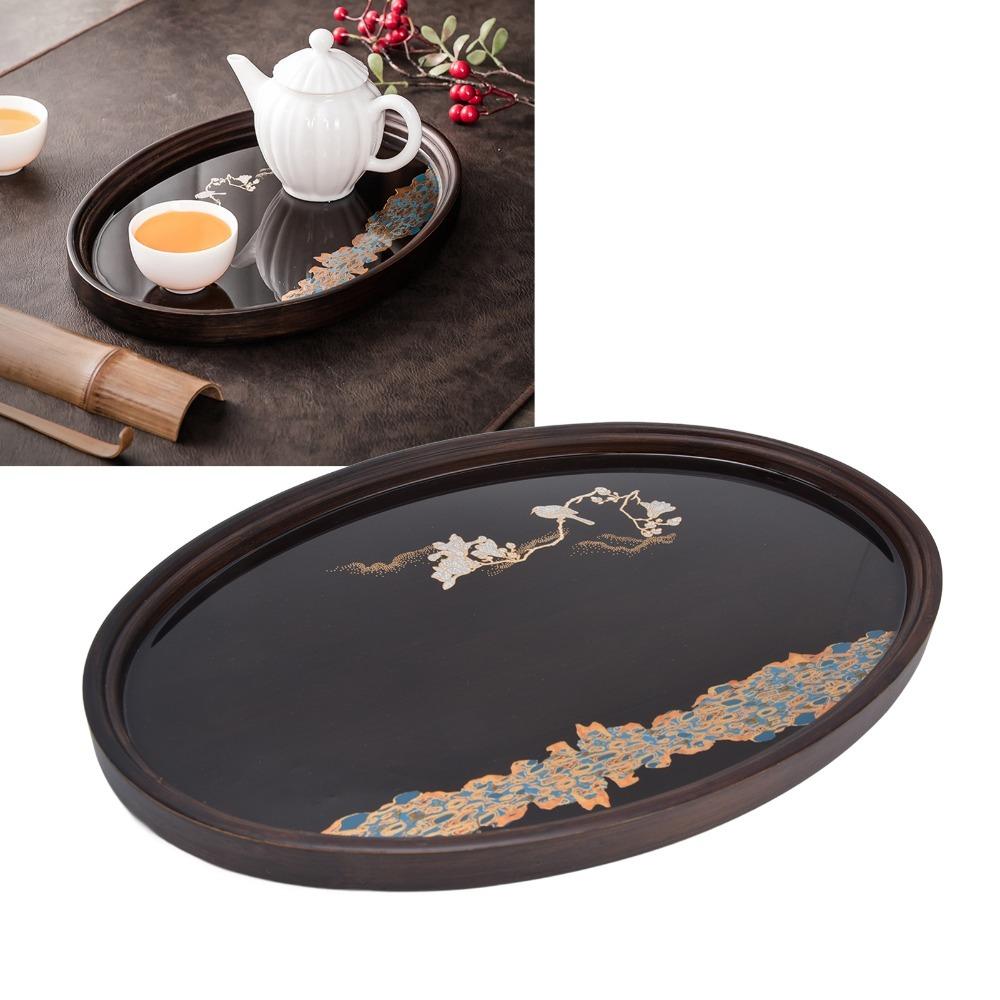 Smooth  Surface Tea Coaster Tray Bamboos Serving Plate Safe Touch Food Platter  Snack Storage