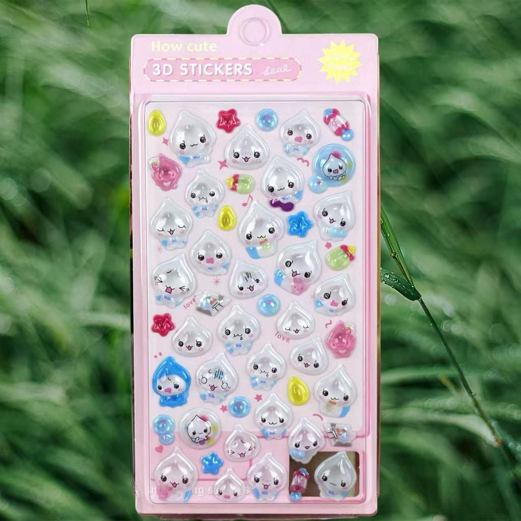 3D Japanese-Style Crystal Epoxy Cartoon Water Drop Sticker for Kids