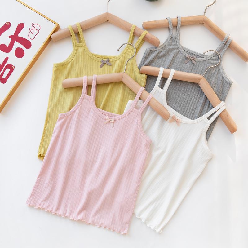 Children's Summer Strappy Tank Top with Sweet Bow - Comfortable Modal Fabric