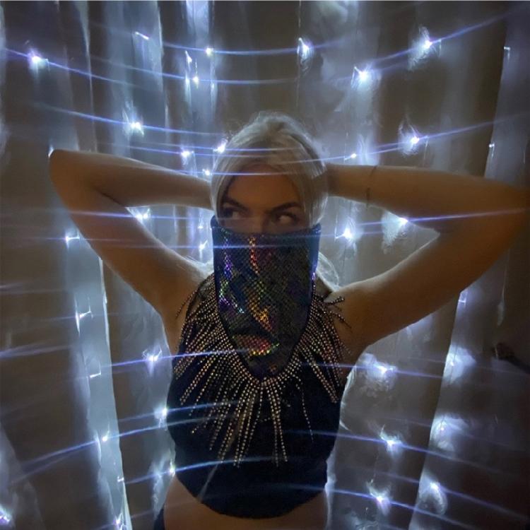 Modern Square Scarf Perfect Accessory for Nightclub Dancing and Music Festivals