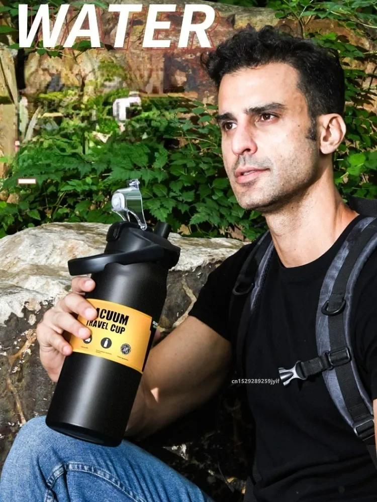 26oz/33oz/40oz/50oz Outdoor Thermos 304 Stainless Steel Thermal Mug Vacuum Flasks Cold and Hot Sports Water Bottle with Straw