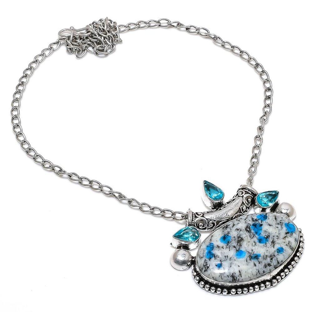 Pirkti K2 Azurite, Topaz Handmade 925 Sterling Silver Jewelry