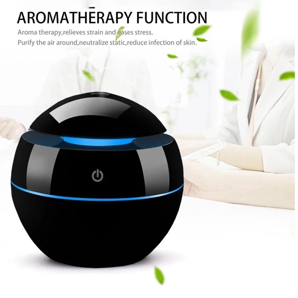 Portable Air Humidifier Ultrasonic USB  Diffuser LED Night Light Electric Essential Oil Diffuser Aromatherapy Black Humificador
