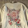 AmericanStyle High Street Retro Rose Flower ShortSleeved TShirt For Unisex And Unisex New Summer Style Pure Cotton Top