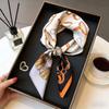 Retro Cashew Pattern Silk Square Scarf (70x70) - Versatile Long Ribbon for Neck