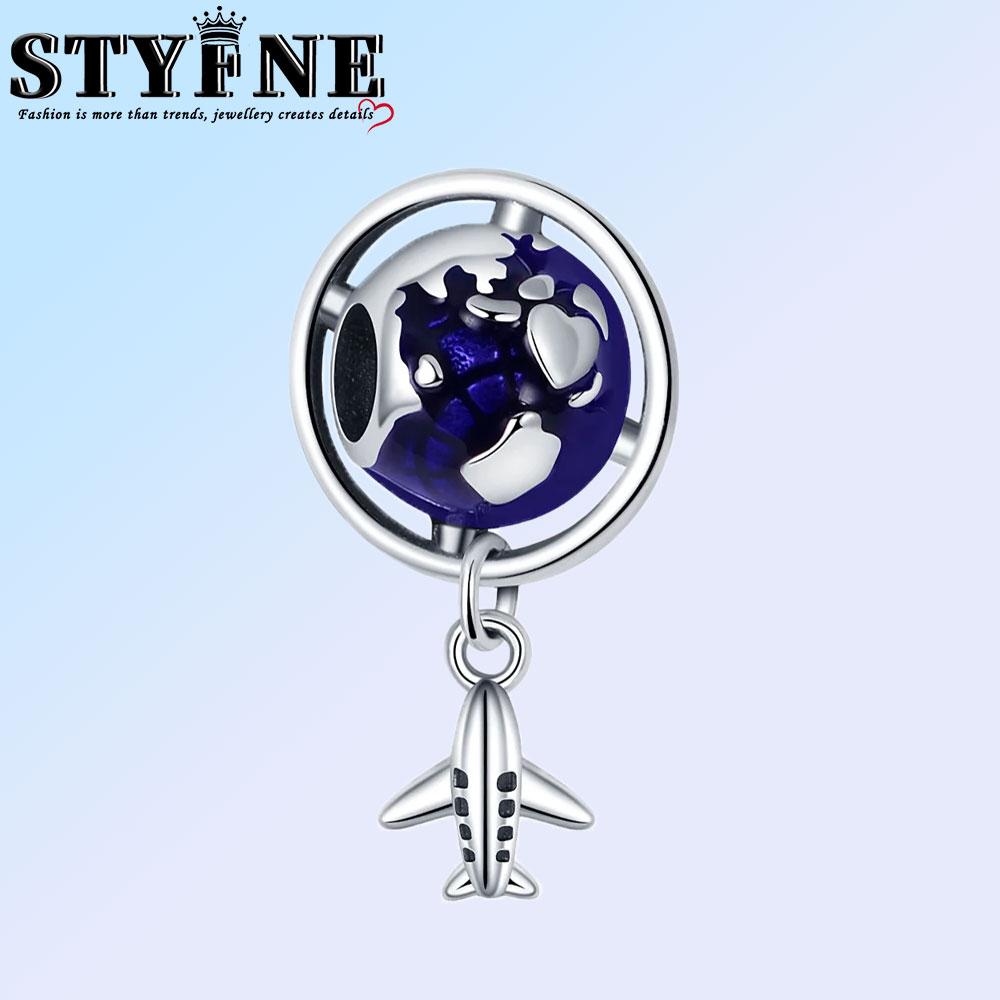 Anniversary Luggage Airplane Passport Three-Piece Set Copper Charms Fit Original Bracelet Jewelry Making For Women Gift