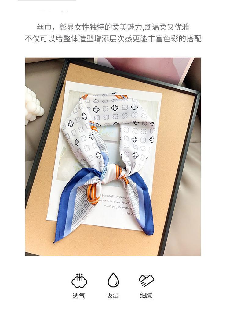Korean design chain printing high-end silk scarf summer thin imitation silk square scarf versatile neck scarf headscarf