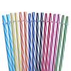 23cm Gold Glitter Reusable Plastic Straw with Ring