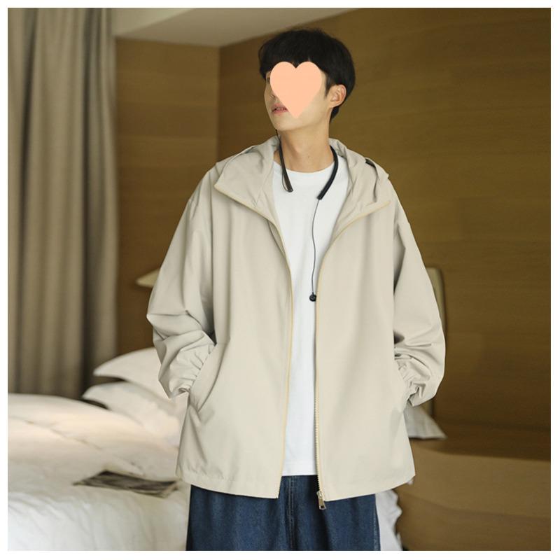 New Hooded Jacket Men's Windproof and Waterproof Jacket Couple Loose Trend Thin Cardigan Jacket